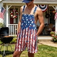 thumbnail image 6 of CAIVO Men Bib Overalls Casual Overalls With Adjustable Straps Independence Day Comfortable Stylish Everyday Wear Fashion Shorts Romper Celebrate America's 250th Anniversary Jumpsuits, 6 of 8