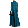 thumbnail image 1 of Bellella Robe Longue Femme Manches Maxi Robes Col Haut Ample Dames Bleu P, 1 of 6