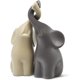 thumbnail image 1 of Pareja Armoniosa de Elefantes en Cerámica Beige y Gris - Escultura Moderna, Pareja de Dos Elefantes Independientes - Figura Decorativa de 16 cm de Alto, 1 of 5
