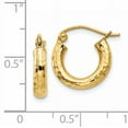 thumbnail image 2 of Primal Gold 14 Karat Yellow Gold Diamond-cut 3mm Round Hoop Earrings, 2 of 5