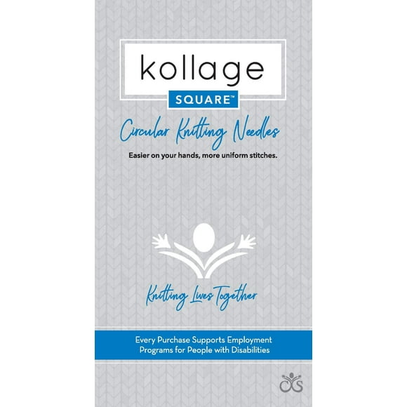 Kollage Yarns Square Circular 16 inch (41cm) Knitting Needle Firm Cable Size US 7 (4.5mm)