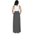 thumbnail image 5 of KOH KOH Long Flowy Cute Modest High Empire Waist Full Floor Length Pockets Casual Semi Formal Vintage Work Office Workwear Maxi Skirt For Women Pewter Gray Grey X-Large US 14-16 NT325, 5 of 7