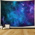 thumbnail image 2 of Galaxy Tapestry Blue Starry Sky Universe Space Tapestries Wall Hanging Mysterious Nebula Stars Backdrop for Living Room Dorm, 2 of 6