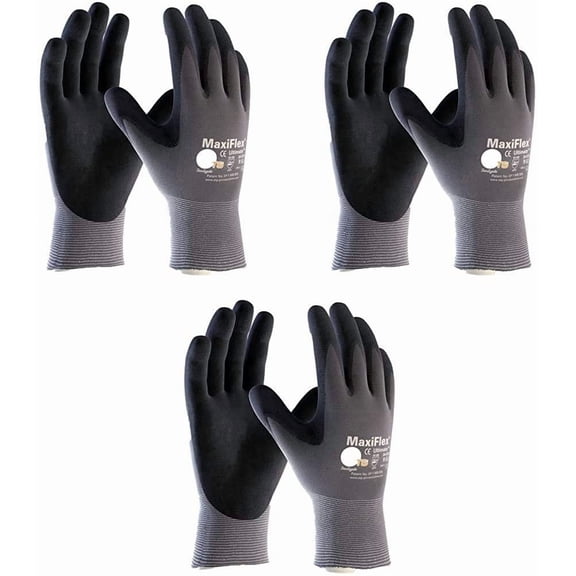 Maxiflex 34-874 Ultimate Nitrile Grip Work Gloves, Medium, 3 Piece