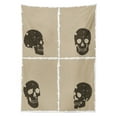 thumbnail image 3 of Ambesonne Grunge Tablecloth Rectangular Table Cover, Halloween Skulls Spooky, 52"x70", Tan Dark Taupe, 3 of 4