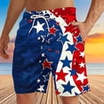 thumbnail image 2 of Brnmxoke American Swim Trunks Men Elastic Waist Quick-Dry Swimwear Shorts with Drawstring Patriotic Beachwear Pants for Summer Pool & Vacation Dark Blue,M, 2 of 4