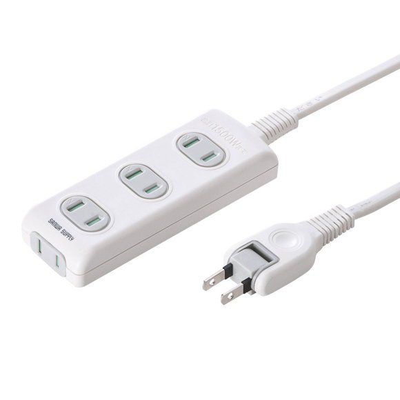 Sanwa Supply Robinet de Sécurité Prévention Incendie 2P / 4 Bouches Blanc 1m Robinet-Tsh41n