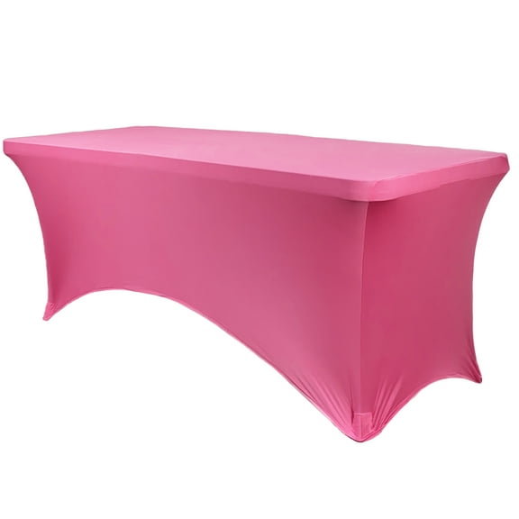 Your Chair Covers - 6 FT Durable Rectangular Spandex Table Cover Fuchsia