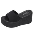 thumbnail image 2 of Kayannuo Beach Sandals Clearance Slipper Woman Sandal Wedges Women'S Flat Shoes Ladies Beach Wedge Heel Sandals Summer Non-Slip Causal Slippers Womens Slippers, 2 of 4