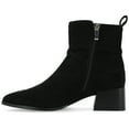 thumbnail image 3 of Journee Womens Estelle Stacked Heel Pointed Toe Booties, Widths Available, 3 of 10