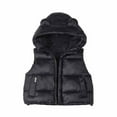 thumbnail image 2 of RXIRUCGD Children's Solid Color Thick Hooded Pocket Sleeveless Jacket( Black, Size:7 Years ), 2 of 3