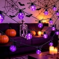 thumbnail image 4 of Halloween Spider String Lights 59 Inch Battery Operated Decor with Purple Clear Bulbs for Indoor Outdoor Home Party Decor, 4 of 6