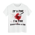thumbnail image 4 of CAUYDY Toddler Boy Girls Halloween Shirt Pumpkin Ghost Tops Kids Outfits Short Sleeve Tshirt(A01-Red,6-7 Y), 4 of 5