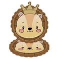 thumbnail image 1 of Jungle Animal Theme Paper Plate Disposable Plates Cutlery Set Lion, 1 of 5