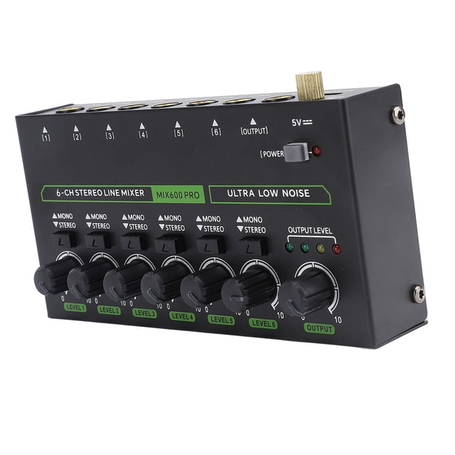Mezclador De Sonido Estéreo, Divisor De Auriculares Estéreo De 6 Canales, Mezclador De Sonido De Controlador De DJ Portátil, Para Teclados, Configuraciones De