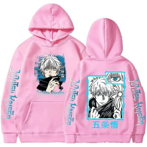 Anime Satoru Gojo Chandail à Capuchon Surdimensionné Automne/hiver en Molleton Chandail à Manches Longues pour Hommes et Femmes