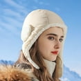 thumbnail image 7 of Winter Down Hats for Women Men Lightweight Windproof Ear Flap Trapper Cap Brimless Outdoor Warm Ski Hat, 7 of 7