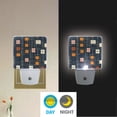 thumbnail image 2 of Yayeee LED Plug in Night Light for The Home with Auto Dusk to Dawn Light Sensors, 2 Pack, Orange Checkered Pattern, 2 of 6