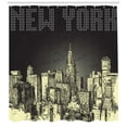 thumbnail image 3 of Ambesonne Retro Shower Curtain, Grunge Empire State NYC, 69"Wx75"L, Grey Yellow, 3 of 3