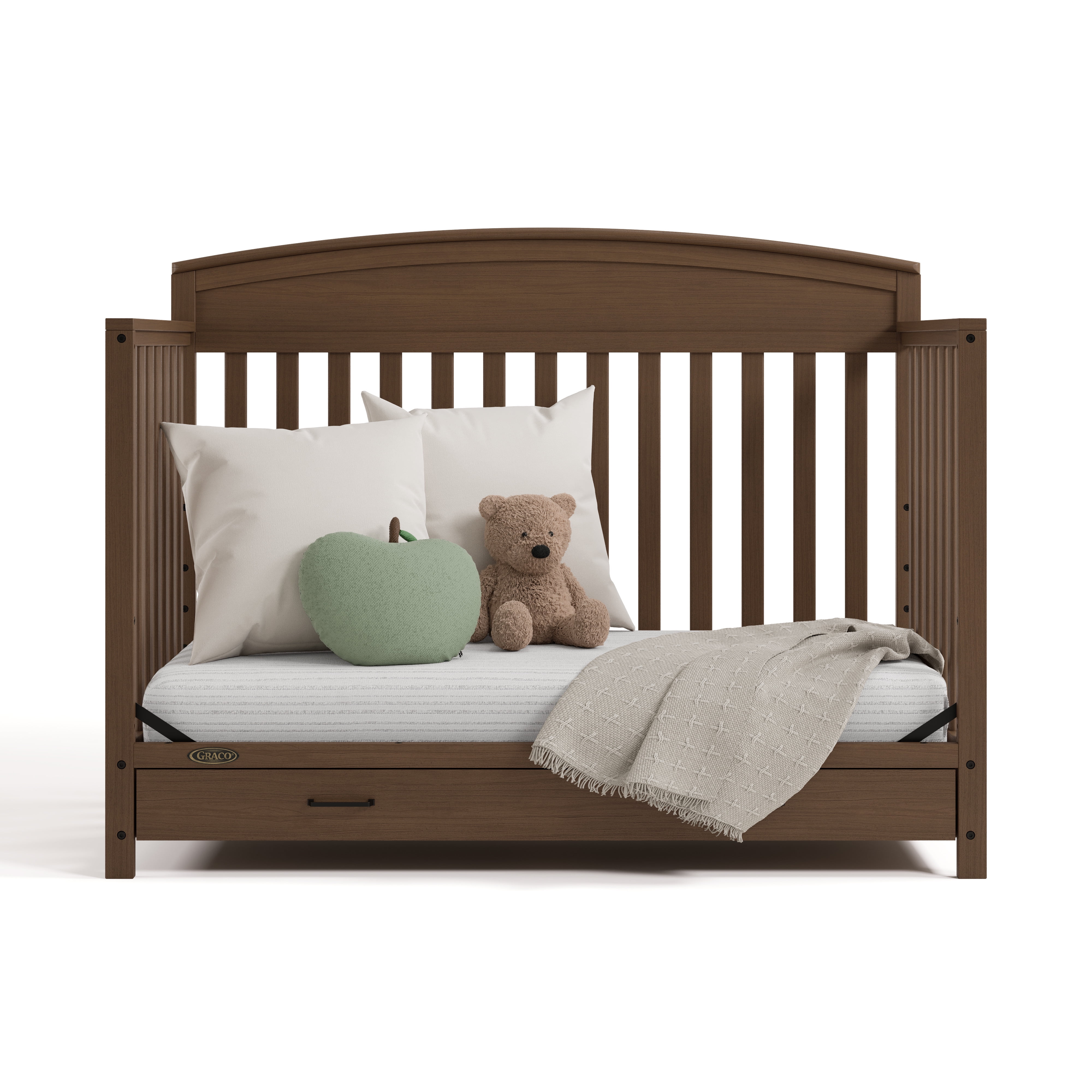 Graco Benton 5-in-1 Convertible Baby Crib with Drawer, Hazelnut