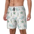 thumbnail image 2 of Uemuo Whale And Turtle Pattern Mens Swim Trunks Quick Dry Board Shorts with Mesh Lining, Stretch Beach Shorts Quick Dry No-Chafing Board Shorts-, 2 of 9
