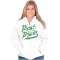 thumbnail image 3 of Plant Power Vegetarian Vegan Workout Unisex Fleece Graphic Zip Up Hoodie Brisco Brands 4X, 3 of 5