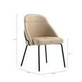 thumbnail image 3 of Gracie Tan and Black Leatherette Dining Chair with Steel Legs, 3 of 8