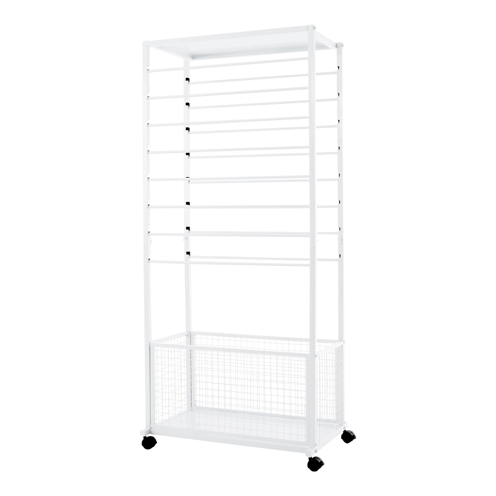 16-layer Ribbon Rack with 4 Lockable Universal Wheels Iron Ribbon Organizer Rack Ribbon Storage Holder