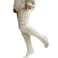 thumbnail image 4 of LWNYDPLSD Christmas Stockings Cotton Ladies High Women Warm Socks The Girls Warm Thigh Over Knee Long Christmas Knit Socks Clearance Sale White, 4 of 5