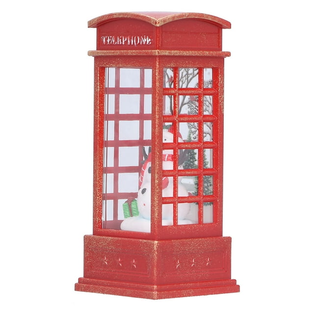 Decoración De Cabina Telefónica De Papá Noel, Elegantes Y Hermosos Adornos De Lámpara Pequeños Fuertes Y Duraderos Con Diseño De Caja De Regalo Para La Decoración Del ANGGREK GG3115