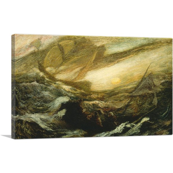 ARTCANVAS The Flying Dutchman 1887 Canvas Art Print by Albert Pinkham Ryder - Size: 40" x 26" (0.75" Deep)