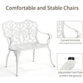 thumbnail image 5 of Villeston Outdoor Patio Garden Benches -Aluminum Furniture for Park Lawn Front Porch White, 5 of 8