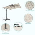 thumbnail image 3 of Sonerlic 8.2 x 8.2ft Patio Offset Umbrellas Outdoor Hanging Market Patio Umbrella, 50+ UV Protection Cantilever Outside Umbrellas for Yard, Pool and Deck,Begie, 3 of 6