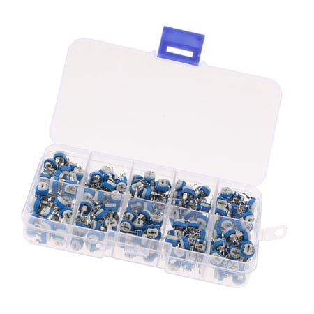 200 Pcs 10 Value 500 Ohm- 1M Ohm pot Variable Resistor Potentiometer With Box
