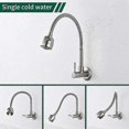 thumbnail image 2 of Wall Mounted Kitchen Faucet 360 Rotatable With Cold Water Kitchen Sink Mixer Tap Functions Single Cold Wall Mounted Faucet On Brushed Surface Spri n, 2 of 5
