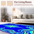 thumbnail image 2 of ODIKA 8'x10' Machine Washable Non-Slip Area Rug, Sapphire Swirls Fluid Abstract Ornamentation High Traffic Rug, Blue, 379632, 2 of 7