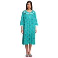 thumbnail image 1 of Moomaya Cotton Sleepwear For Ladies Printed Round Neck Button Placket Nightdress, 1 of 6