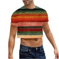 thumbnail image 2 of Blusas y camisas de manga corta y cuello redondo para hombre, blusas de verano con estampado y mangas cortas para hombre., 2 of 8