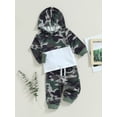 thumbnail image 3 of Bagilaanoe 2PCS Newborn Baby Boy Long Pants Set Camouflage Patchwork Long Sleeve Hoodie Pullover Tops + Sweatpants 6M 12M 18M 24M Infant Casual Sweatsuits, 3 of 9