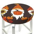 thumbnail image 3 of Daiia Fall Gnomes Stool Covers Round,Round Bar Stool Covers Waterproof Bar Chair Covers Washable Stool Cushion Slipcover for 12-14 Inch Chair-12 inch, 3 of 7