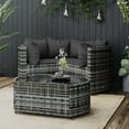 thumbnail image 1 of vidaXL 4 Piece Garden Lounge Set with Cushions Grey Poly Rattan, 1 of 5