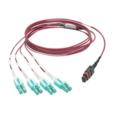 Tripp Lite 2M 40 GbE OM4 Plenum-Rated MTP/MPO to 8xLC Fan-Out Patch Cable