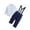 Dark Blue, variant on Odeerbi Toddler Boys Gentleman Formal Dress Suit 2-6 Years Children's Clothing Dress Suit White Shirt Suspenders Trousers Two-Piece Set Dark Blue