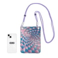 thumbnail image 4 of Lightweight Crossbody Cell Phone Purse Bag with Arm Band, Wallet & Key Pouch for Walking, Travel and Hiking, Twisted Checkerboard, Purple, 4 of 7
