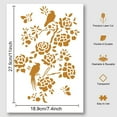 thumbnail image 3 of 1pc Bird and Flower Painting Stencil 11.69x8.27 Inch Reusable Art and Craft Stencils Hollow Out Drawing Painting Template for Painting on Wood Fabric Paper Walls Canvas Furniture, 3 of 7