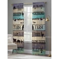 thumbnail image 4 of Retro Farm Animals Sheer Curtains 84 Inch Length 2 Panels Set Window Treatments, Country Cow Pig Chicken Turquoise Wood Rod Pocket Semi Curtains for Living Room/Bedroom/Kitchen Décor, 104"W x 84"L, 4 of 7