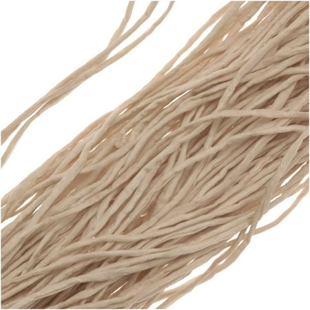 - Silk Fabric String, 2mm Diameter, 42 Inches Long, 1 Strand, Medium Beige