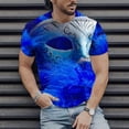 thumbnail image 5 of Charella Carnival T-shirts for Men Mardi Gras Decorations Short Sleeve Crewneck Tops 2025 Men Clothing Casual Fashion,Blue,XL, 5 of 5