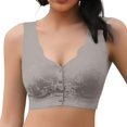 thumbnail image 3 of WZXFASHION Women's Underwire Bra With Front Clasp For Reducing Excess In The Armpit Area Bra Khaki XL, 3 of 7