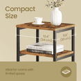 thumbnail image 2 of LEDREM Small End Table with 3-Tier Open Storage, Industrial Tall Nightstand for Living Room, Bedroom, Office, Rustic Brown and Classic Black, 2 of 5